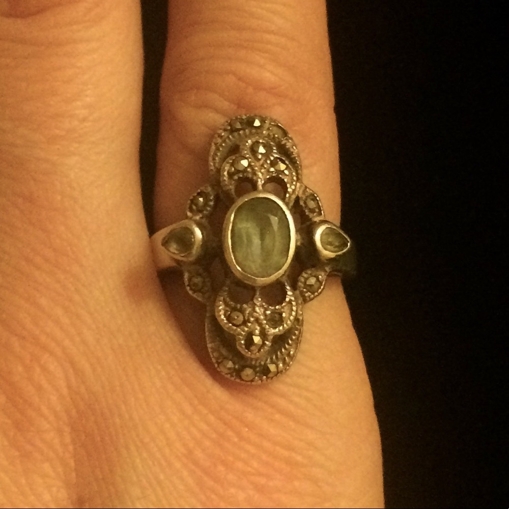 4 3/4 Vintage Antique Silver Art Deco Ring